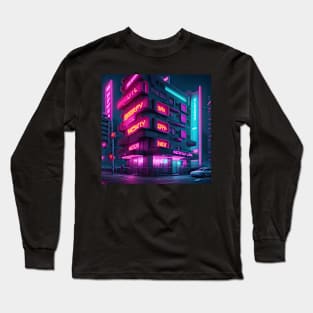 Neon Hotel in the cyberpunk Long Sleeve T-Shirt